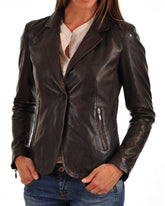 Women Genuine Leather Blazer Coat WB 03